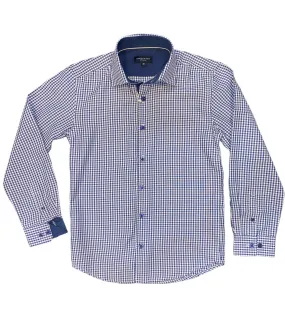 Kids formal Shirt Long Sleeve Royal Gingham #5934