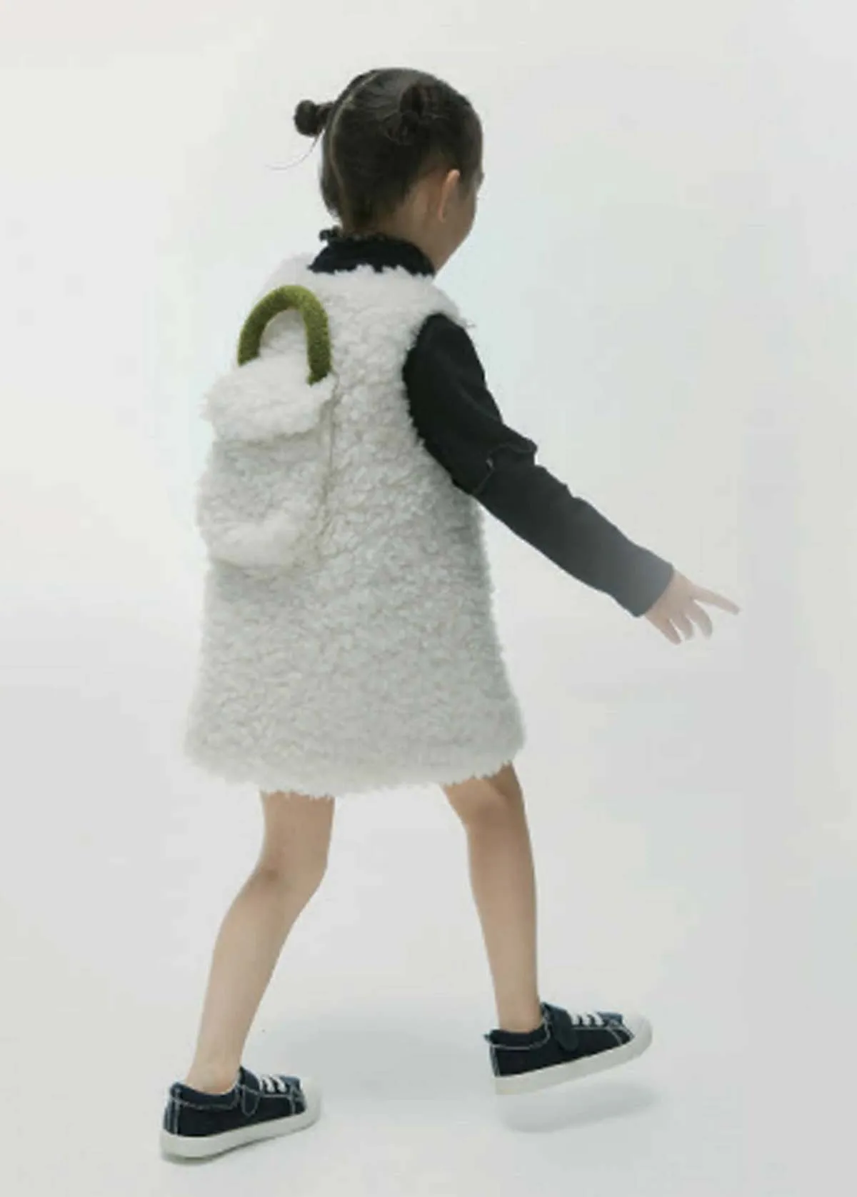 White Kids Half-Made Wool Dress for Children