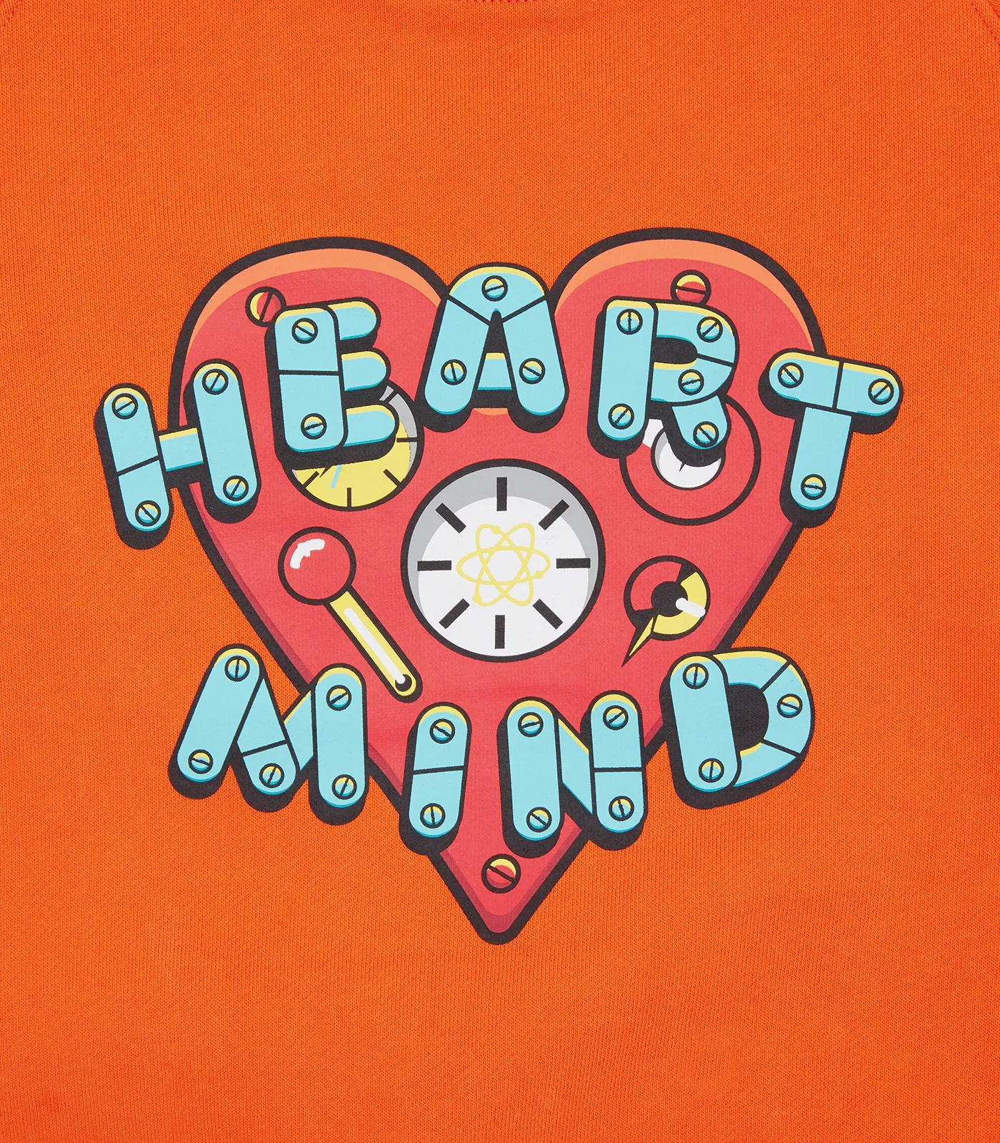 Orange Kids Crewneck with Heart & Mind Logo