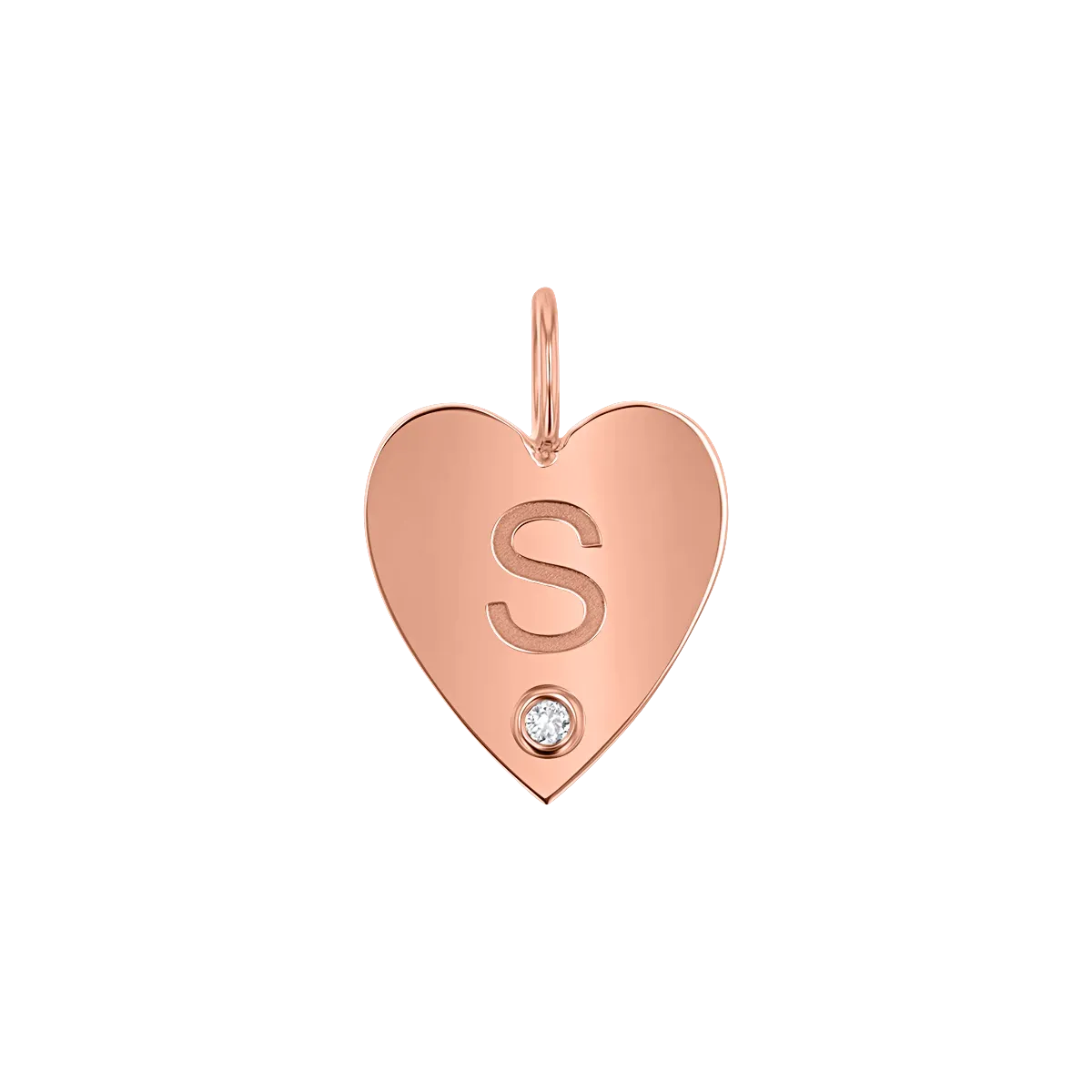 Diamond Initial Heart Charm