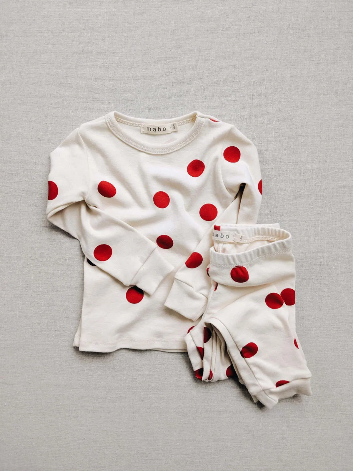 Mabo Kids Organic Cotton Spotted Pajama Set