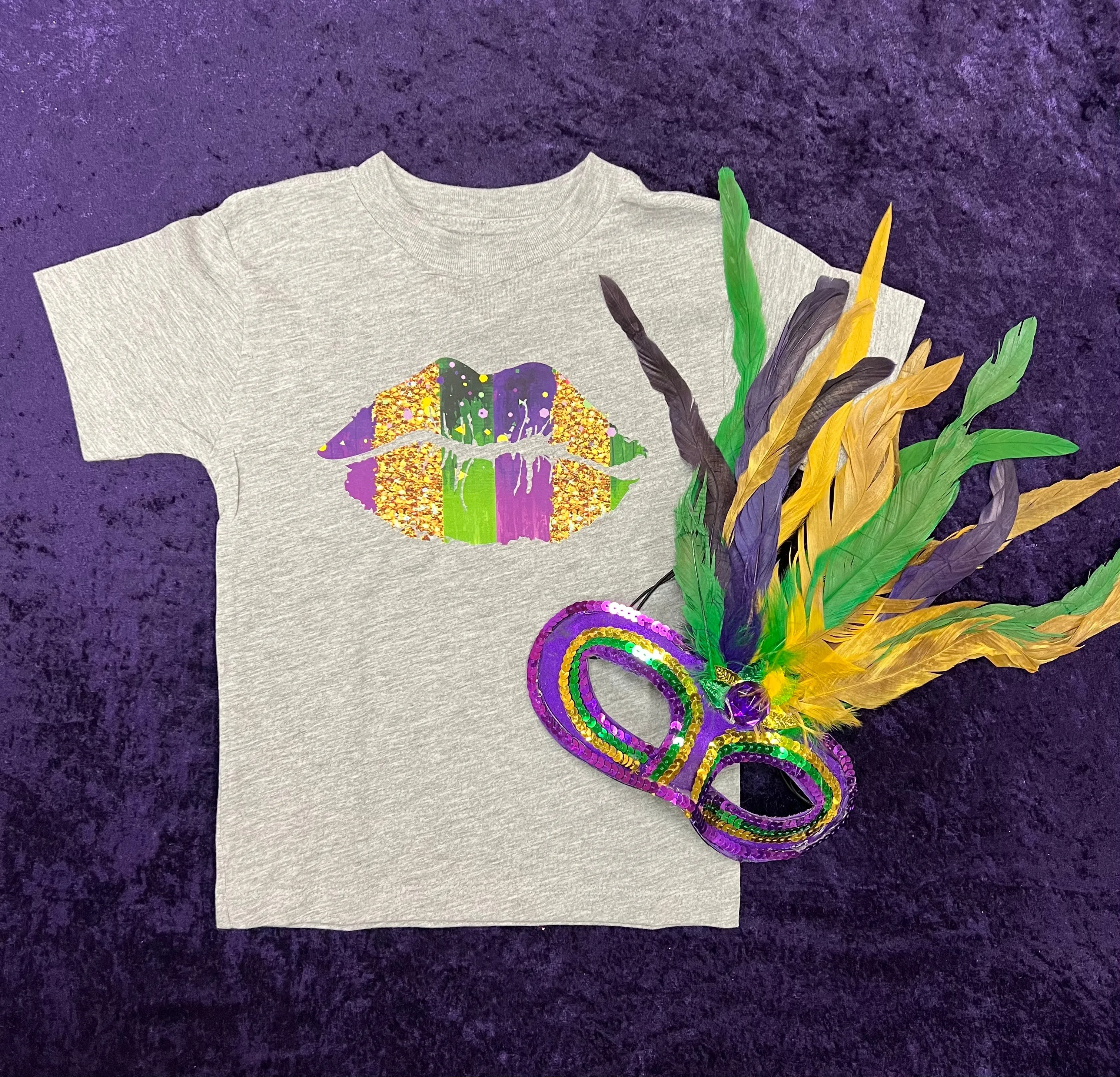 Kids Mardi Gras Tee, Lips