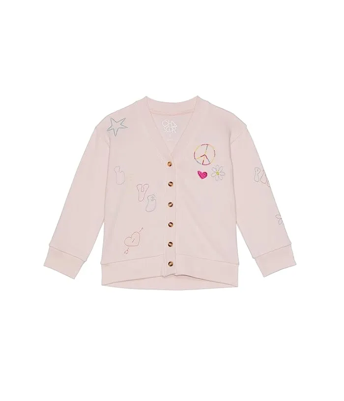 Kid's Peace Love Smile Cardigan by Chaser