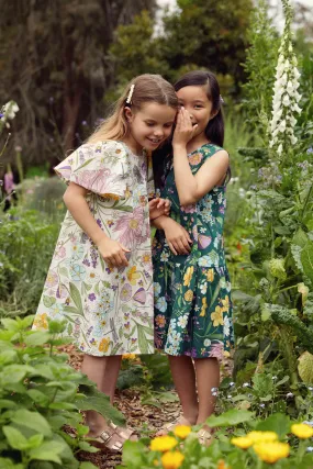 Kids Short Sleeve Dress - Magic Garden