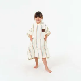 Slowtide Baja Stripe Kids Poncho in White for Kids