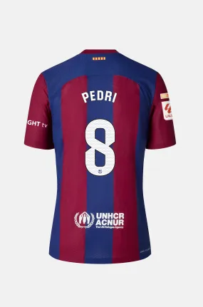 LFP FC Barcelona 23/24 Home Shirt for Junior Players - Pedri