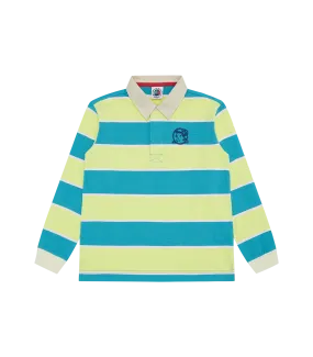 Kids Teal Striped Long-Sleeve Rugby Shirt