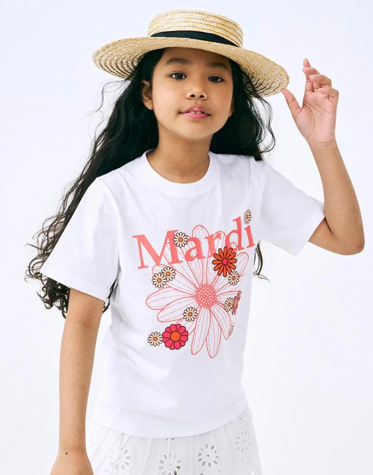 Kids White Coral Flowermardi Blossom T-Shirt