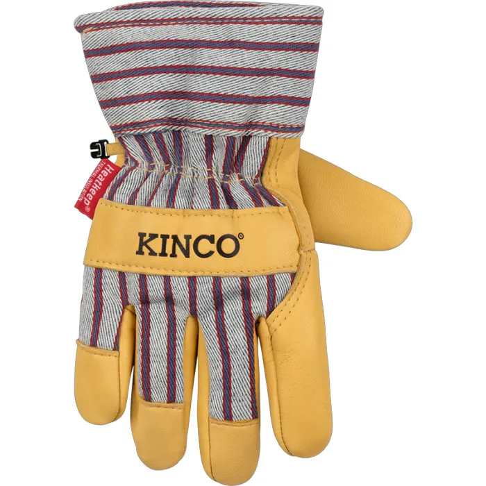 KINCO KIDS’ 1927 LINED GRAIN LEATHER PALM WITH SAFETY CUFF