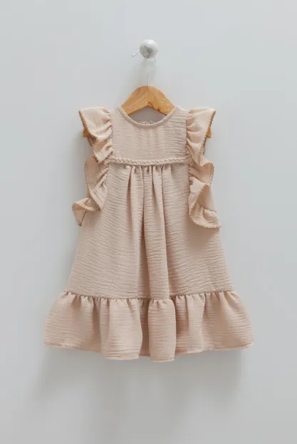 Lara Kids - Robe beige 8960