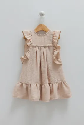 Lara Kids - Robe beige 8960