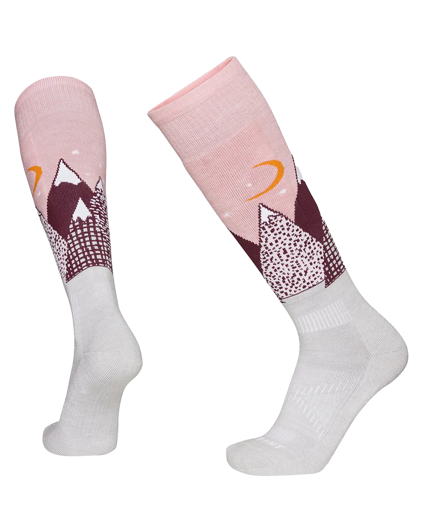 Le Bent Kids' Snowy Mountain Light Cushion Socks - Mellow Rose | Shop Socks at Trojan Wake Ski Snow & Snow Skiers Wareho