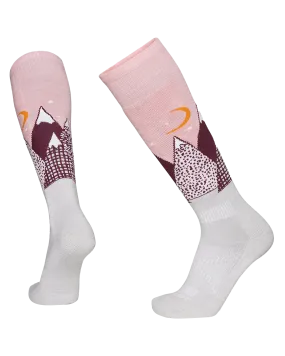 Le Bent Kids' Snowy Mountain Light Cushion Socks - Mellow Rose | Shop Socks at Trojan Wake Ski Snow & Snow Skiers Wareho