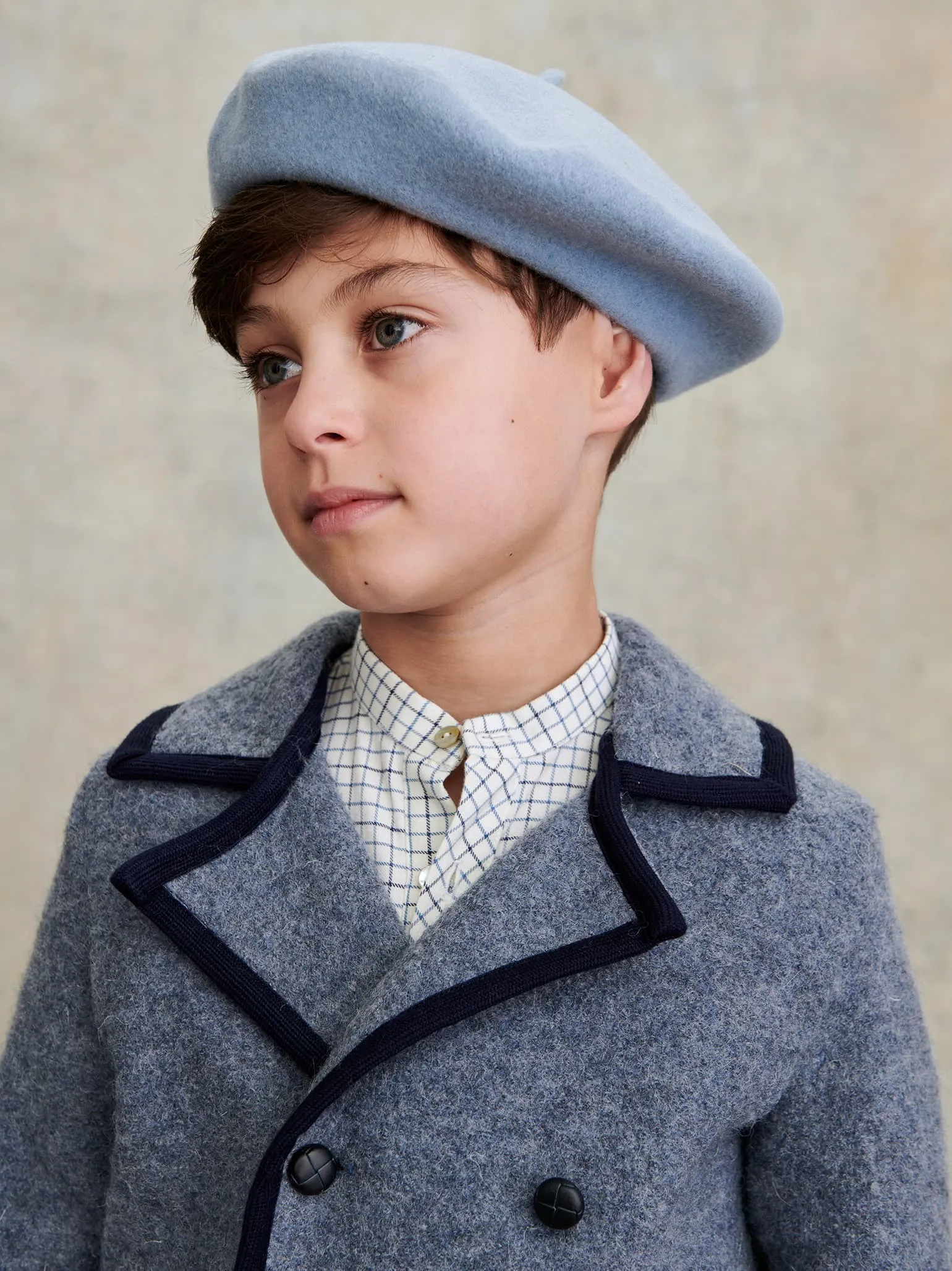 Light Blue Kids Wool Beret