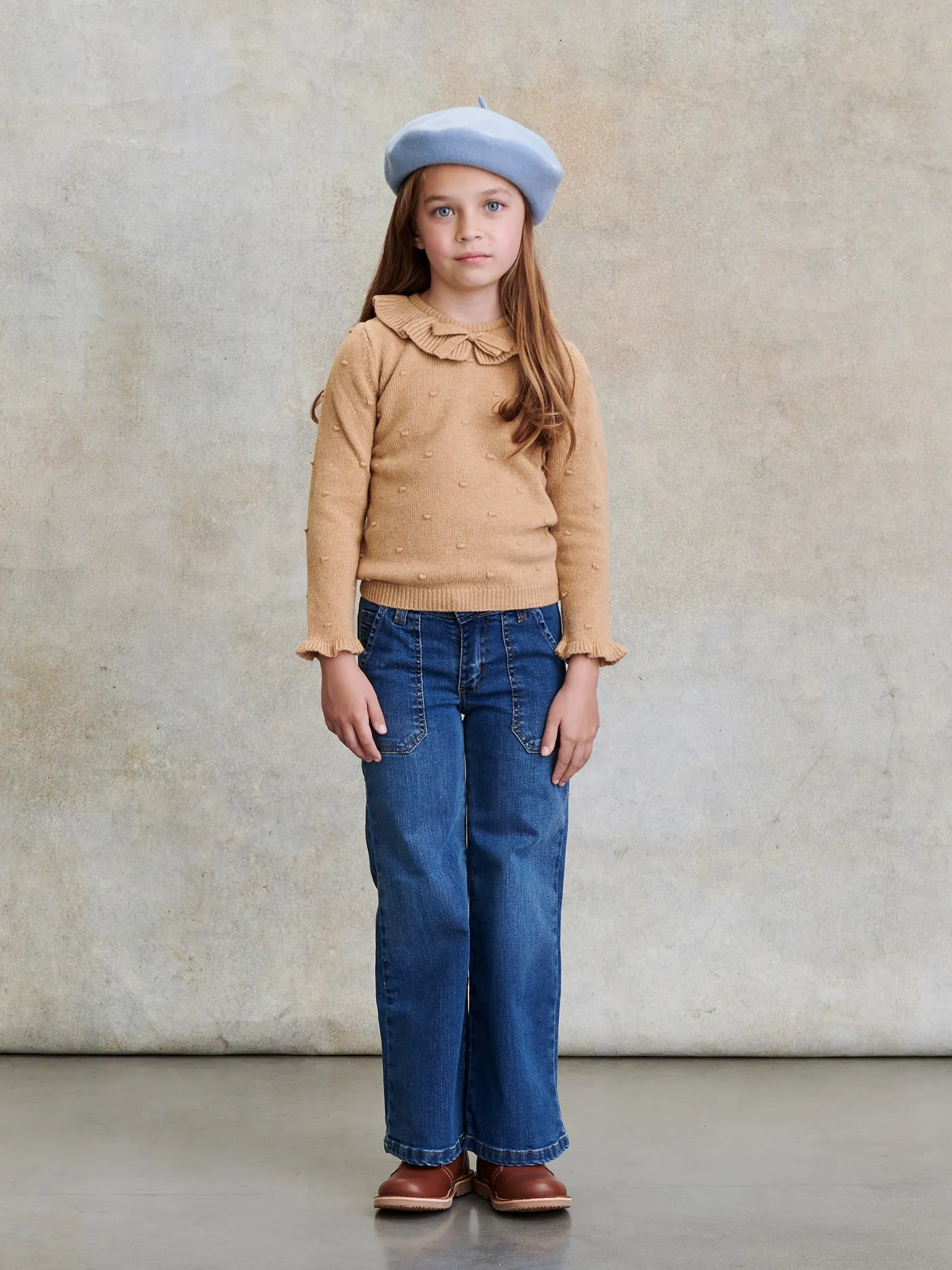 Light Blue Kids Wool Beret