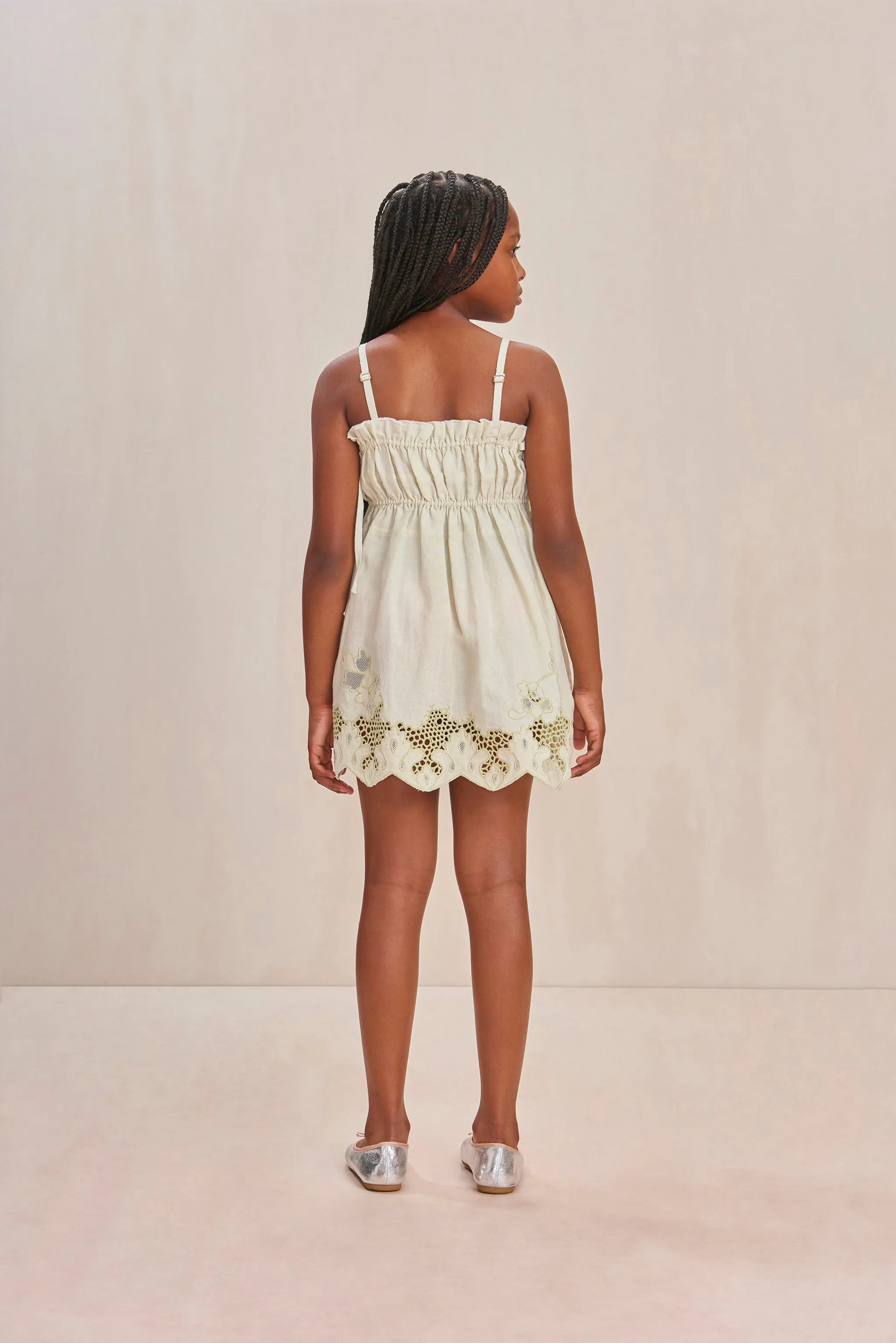 LOLA KIDS DRESS - LIGHT HONEYDEW