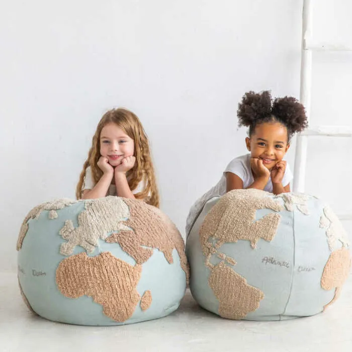 World Map Pouf