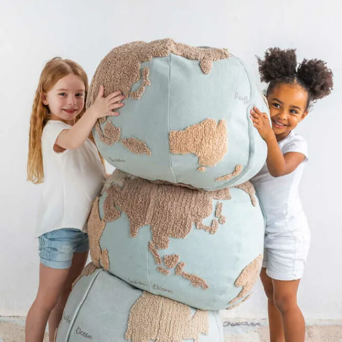 World Map Pouf