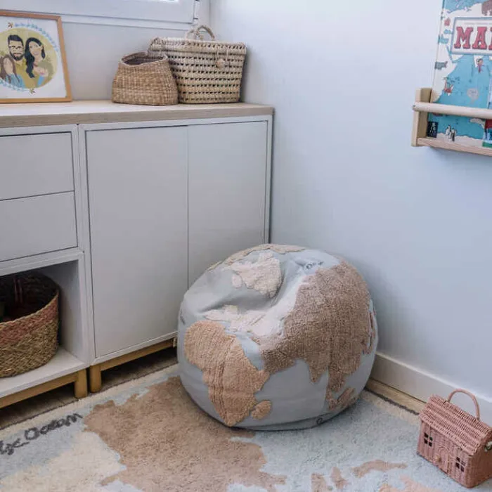 World Map Pouf