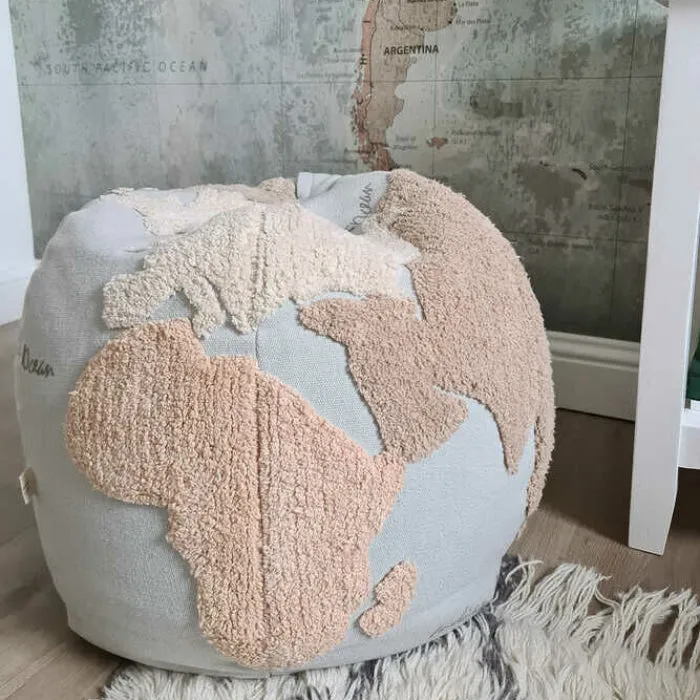 World Map Pouf