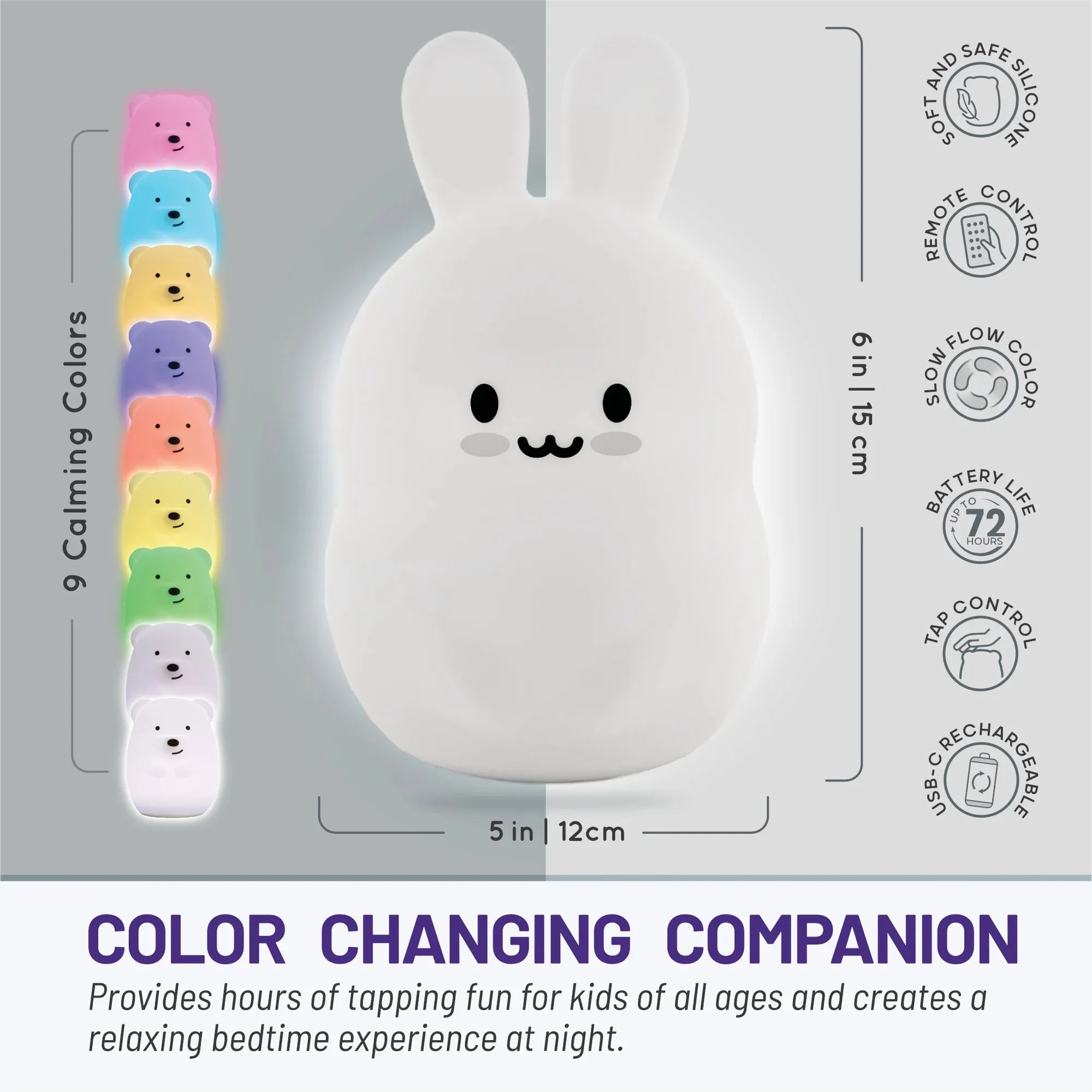 Lumieworld Bunny Night Light - LED with Remote Control in Box