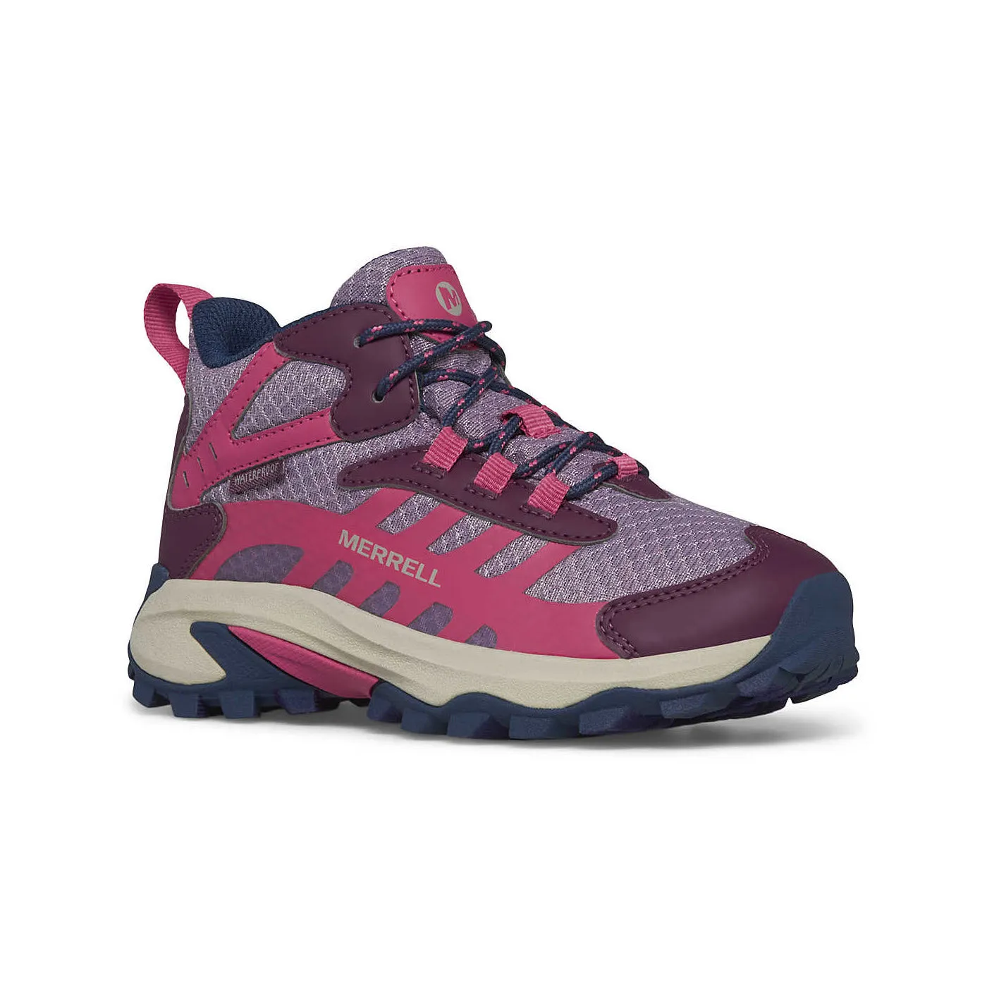 MERRELL MOAB SPEED 2 MID WTRPF BERRY/NAVY - KIDS