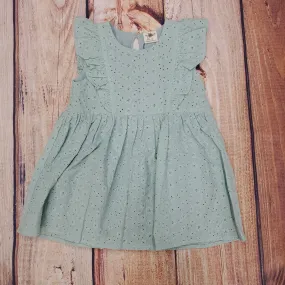 ML Kids Green Eyelet Dress