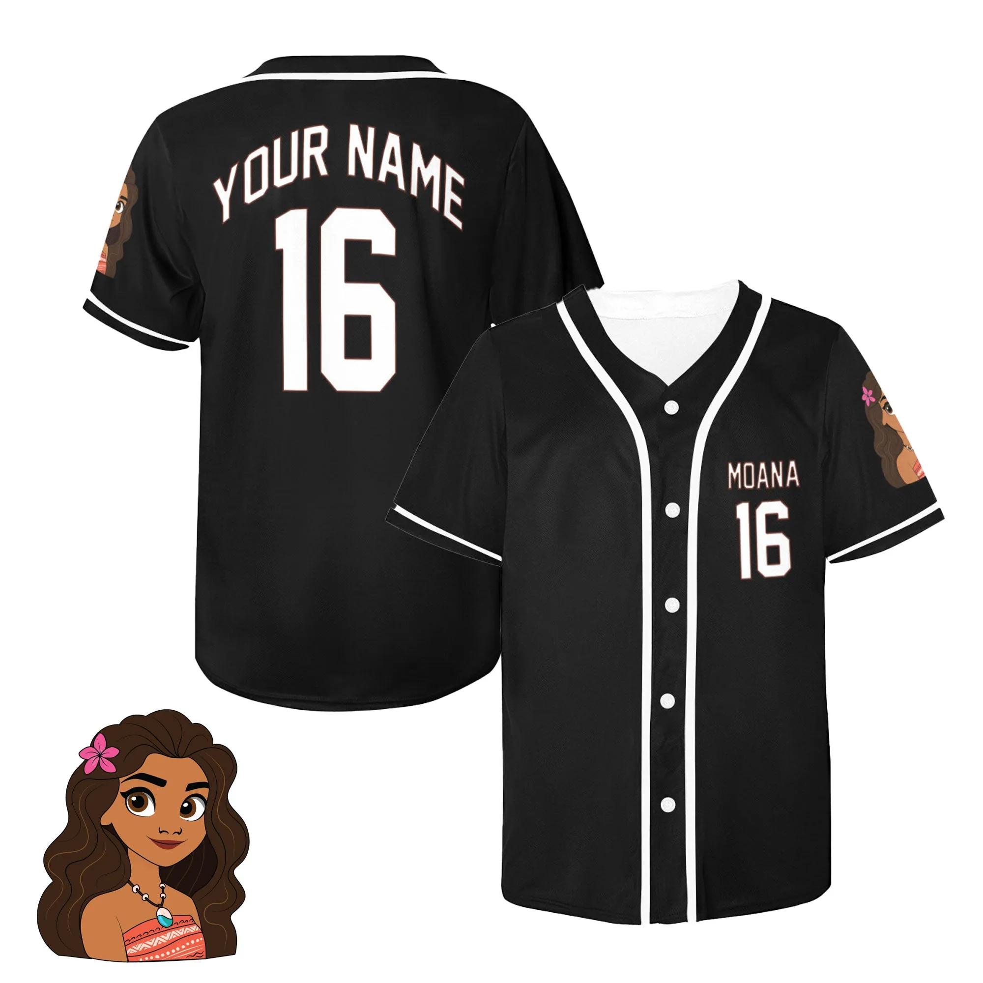 Moana Customizable Jersey (Adults And Kids Sizes)