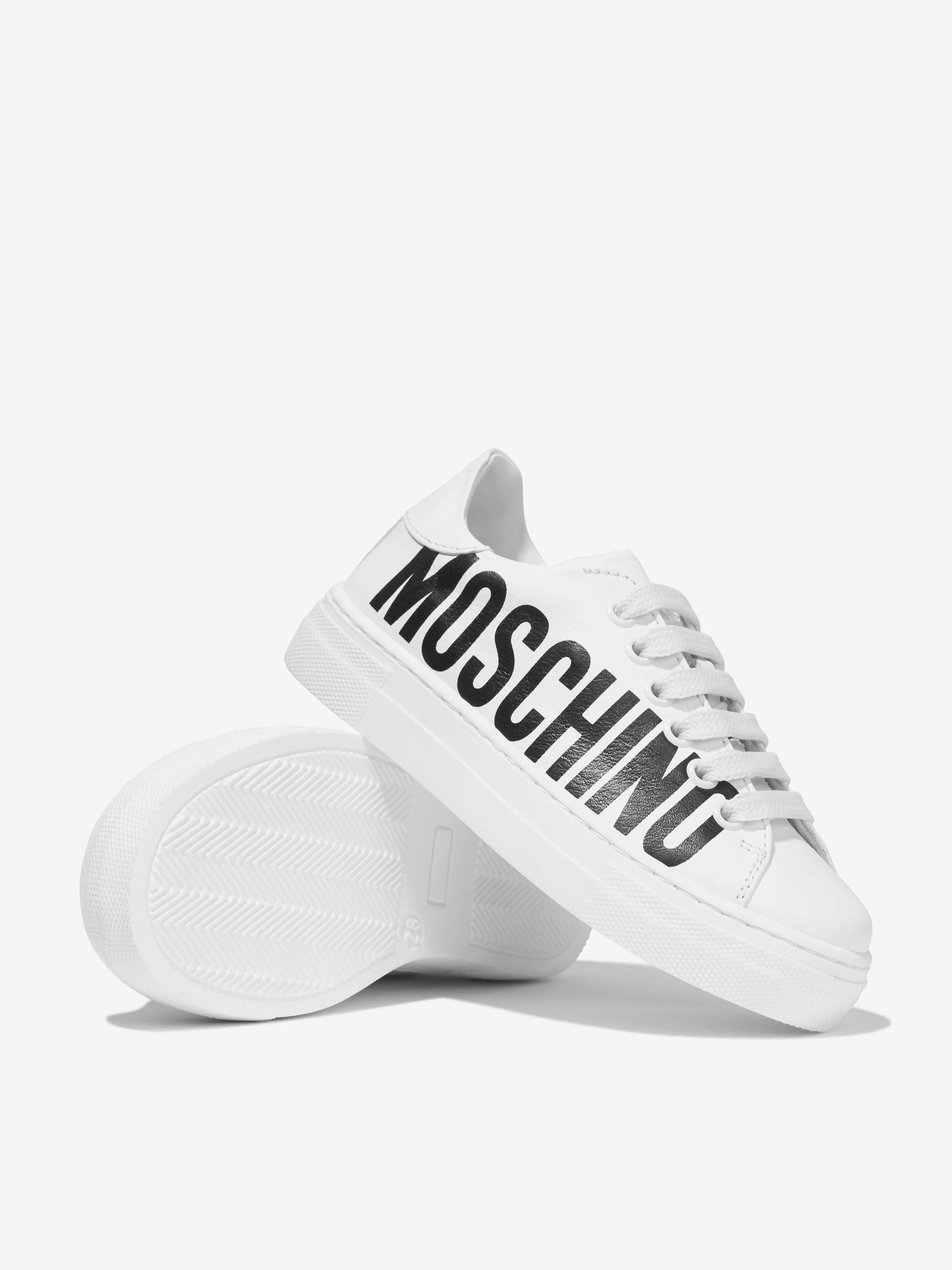 Moschino Kids - Kids Leather Maxi Logo Trainers | Childsplay Clothing