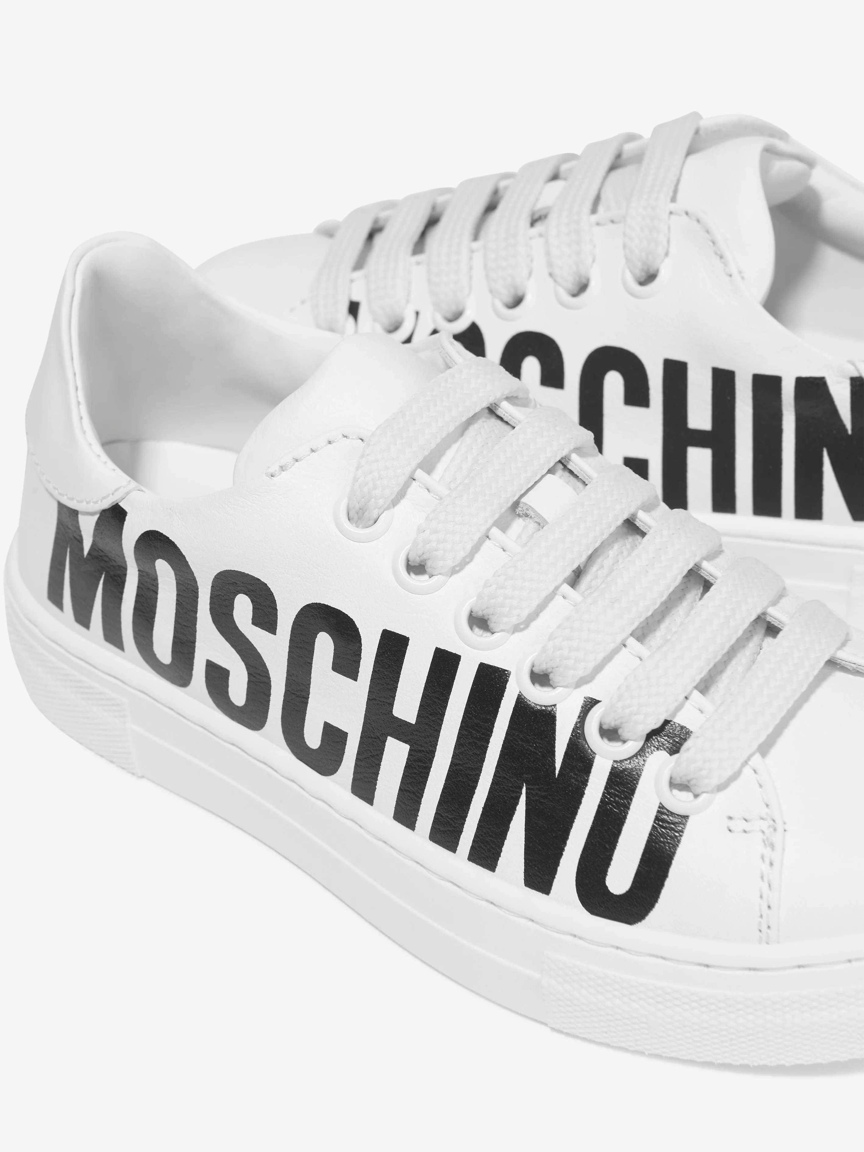 Moschino Kids - Kids Leather Maxi Logo Trainers | Childsplay Clothing