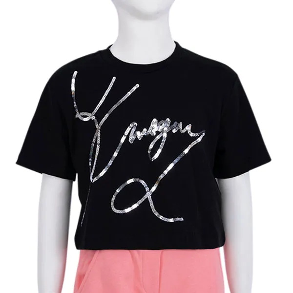 MSGM Kids  Black T-Shirt