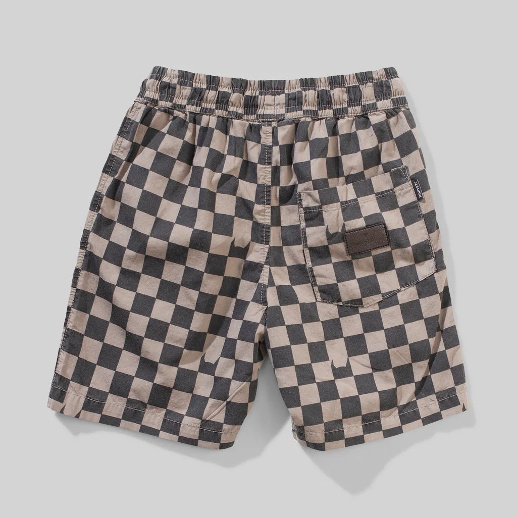 Charcoal Check Munster Kids Flagged WShort