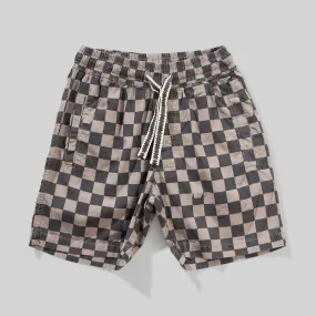 Charcoal Check Munster Kids Flagged WShort