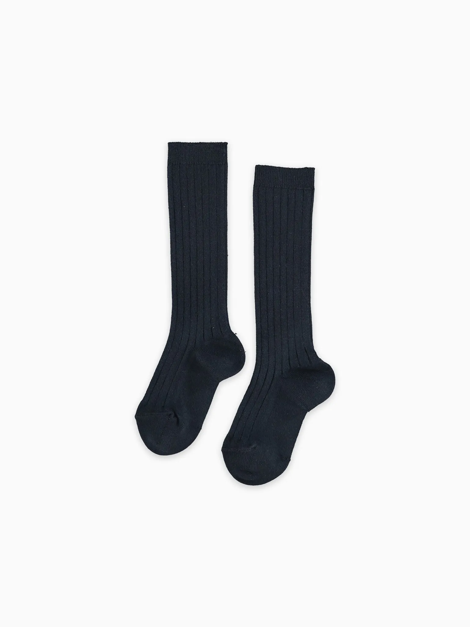 Navy Blue Ribbed Knee High Kids Socks Set