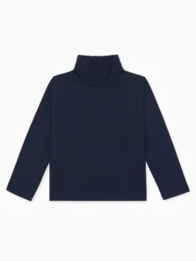 Navy Jersey Sarto Long Sleeve Kids Top