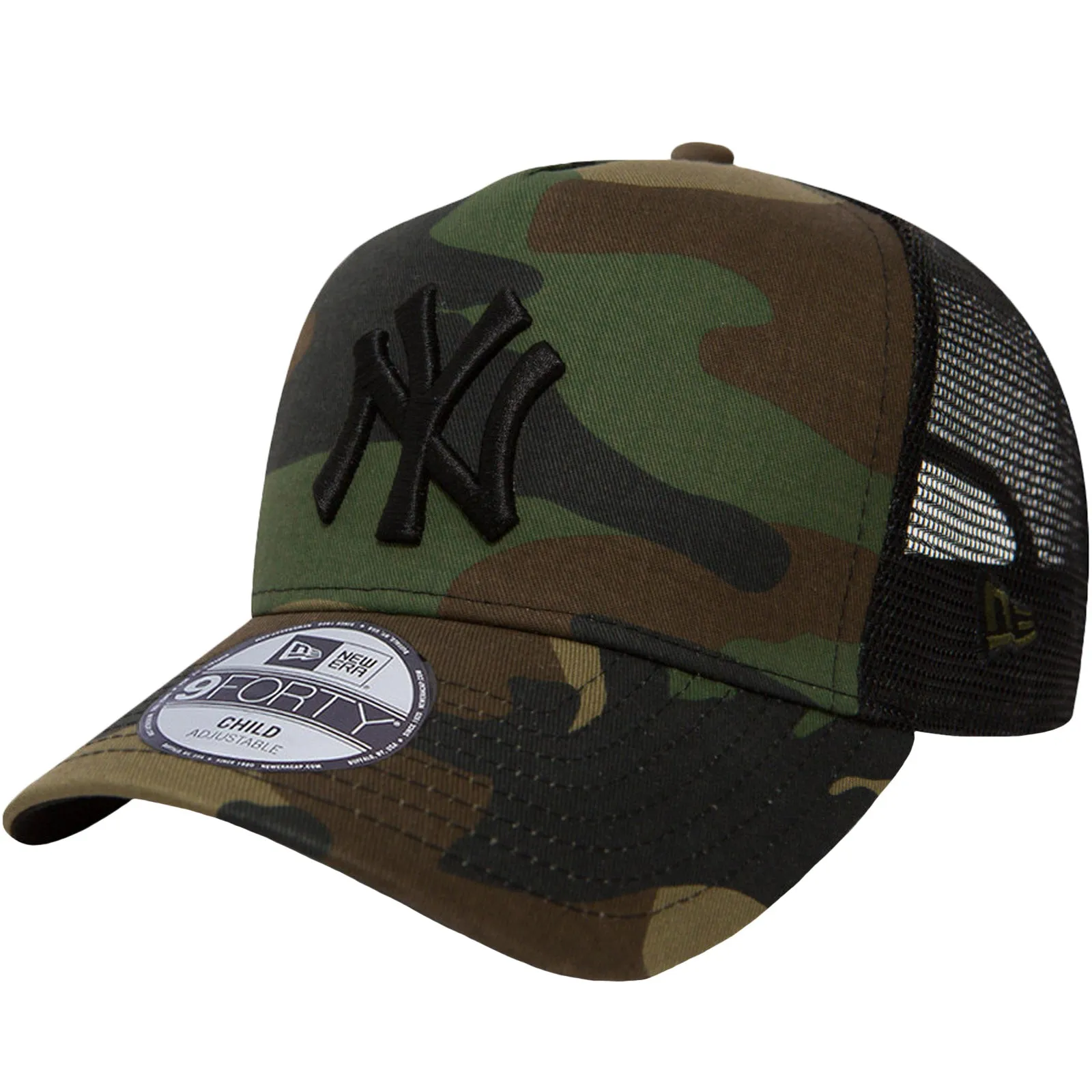 New Era Kids New York Yankees Snapback 9Forty Truckers Cap - Camo - 4-6 Yrs