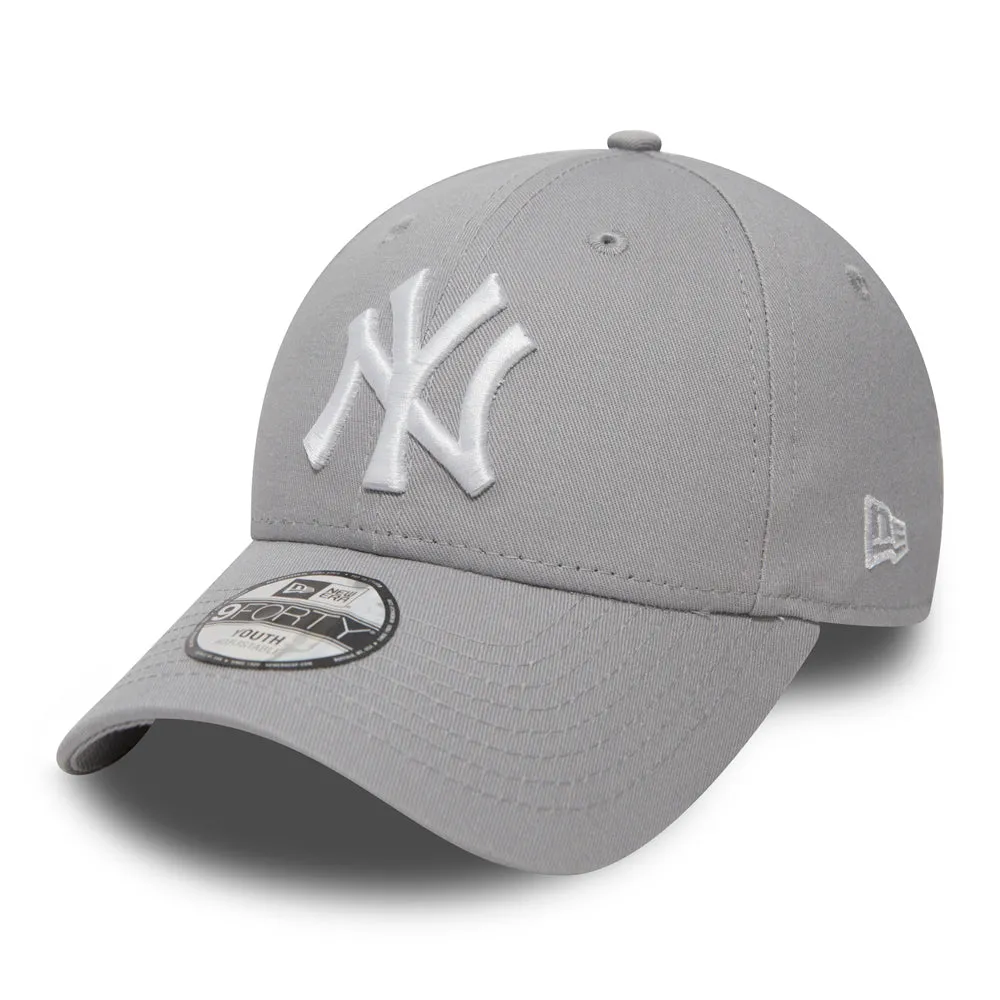 Kids Grey New Era NY Yankees 9FORTY Adjustable Cap