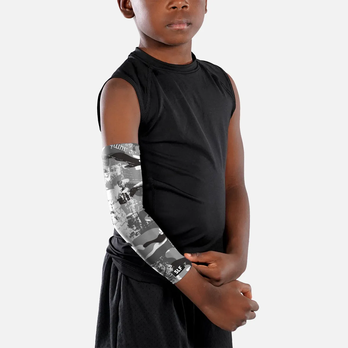 Newspaper Camo Kids Arm Sleeve