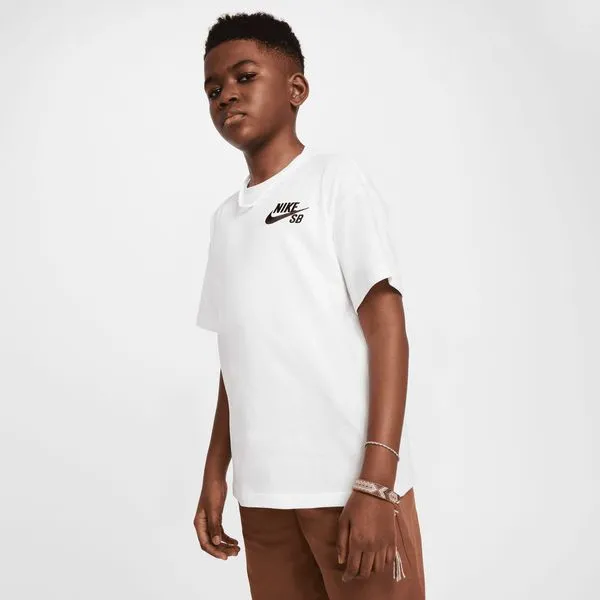 Nike SB Big Kids' Embroidered Skate Graphic Tee White