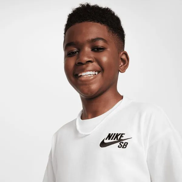 Nike SB Big Kids' Embroidered Skate Graphic Tee White