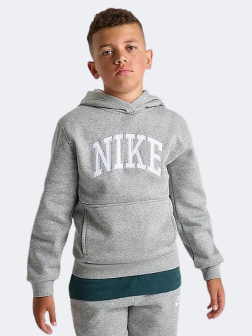 Nike Sportswear Club Fleece Kids Lifestyle Hoody Grey Heather/White