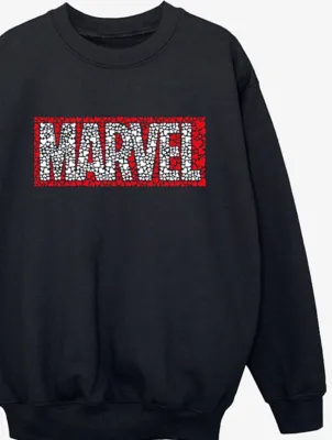 NW2 Marvel Hearts Logo Kids Black Printed Sweatshirt | Kids | George at ASDA