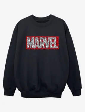 NW2 Marvel Hearts Logo Kids Black Printed Sweatshirt | Kids | George at ASDA