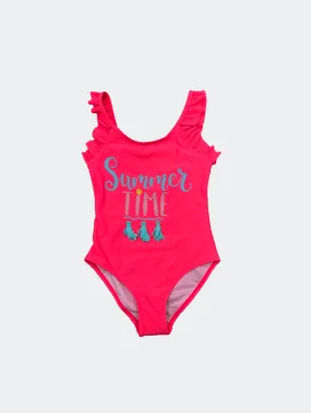 Oil And Gaz Charming And Stylish Kids Girls Beach Monokini  Fuschia