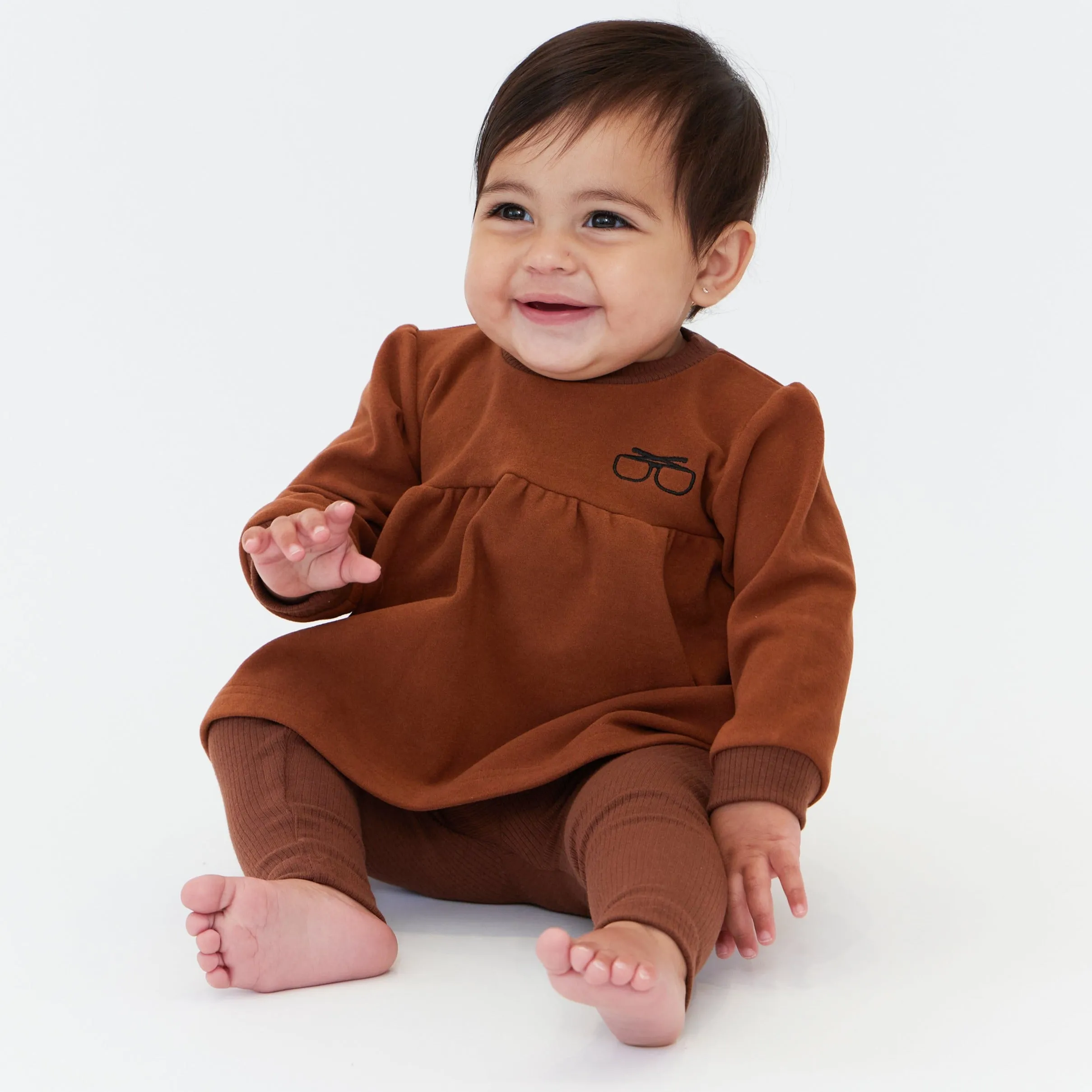 Brown Optical Babydoll Set for Kids