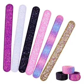 Glittery Slap Bracelets - 6 Pieces