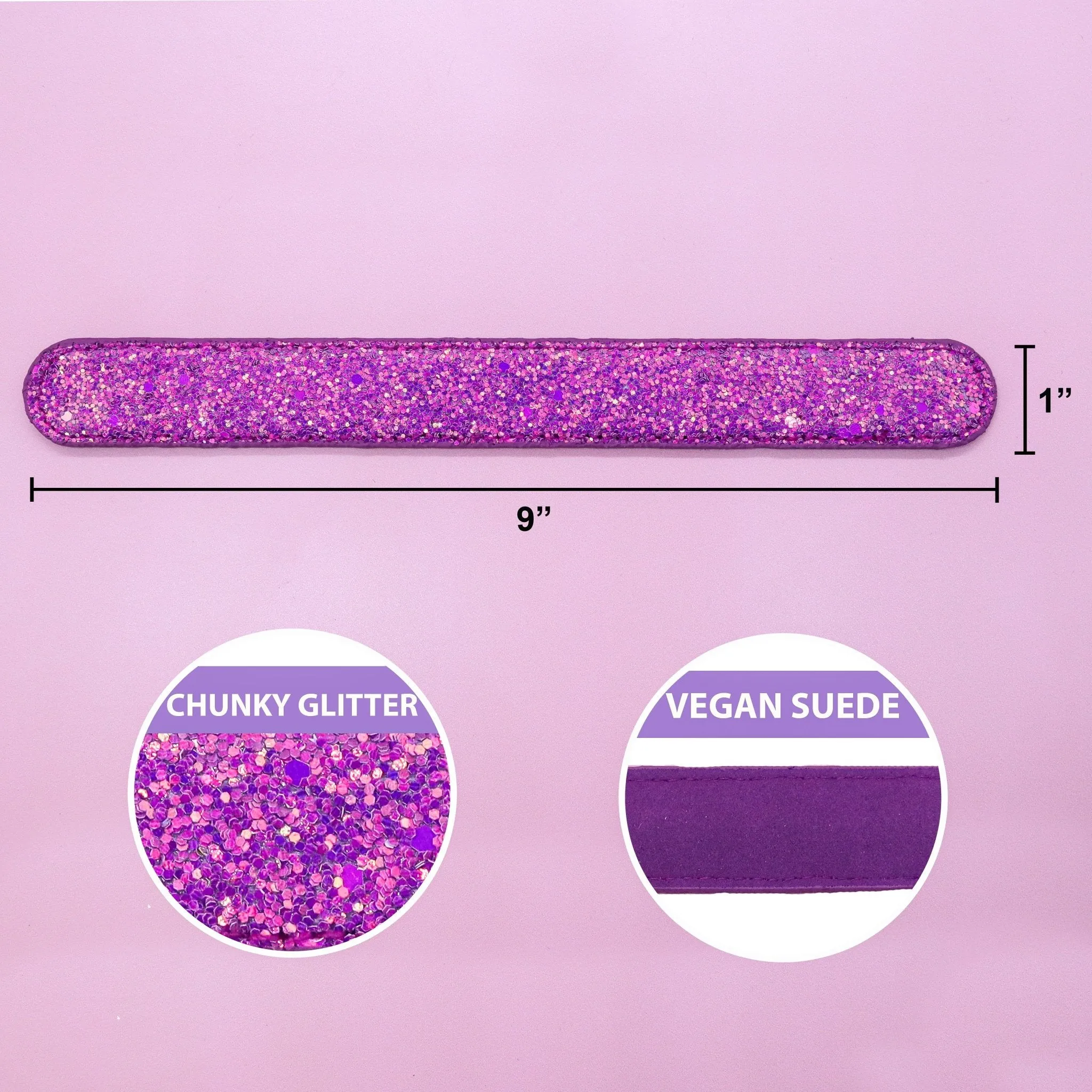 Glittery Slap Bracelets - 6 Pieces