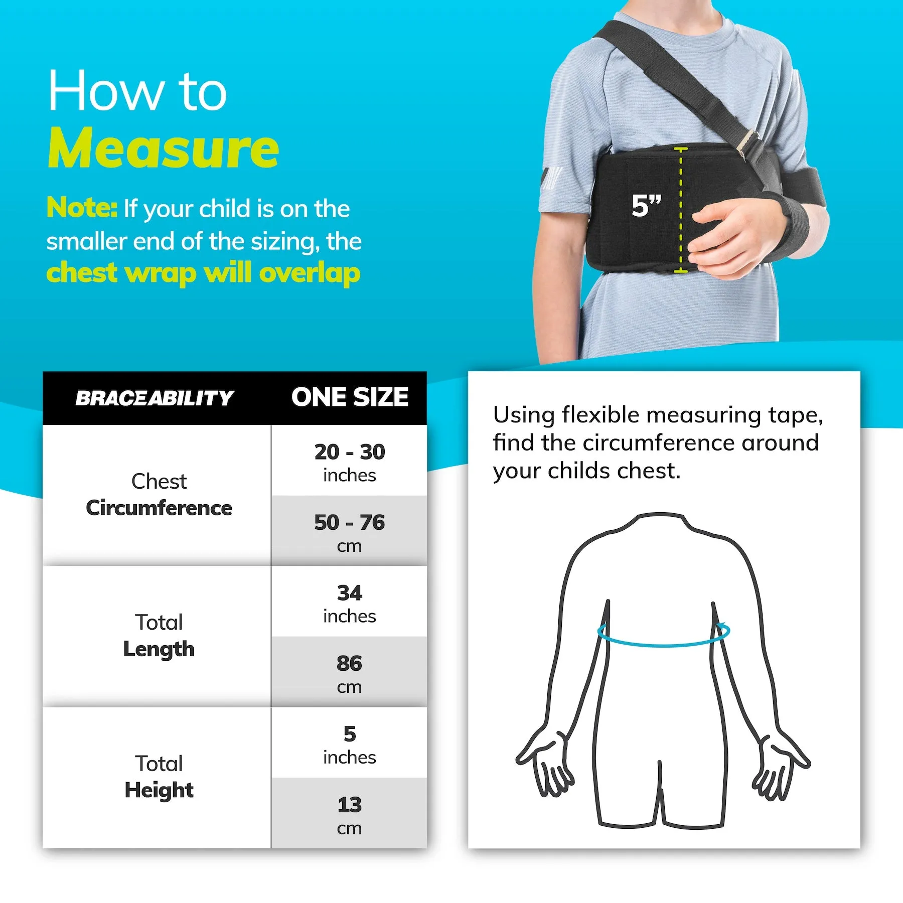 Pediatric Shoulder Immobilizer Arm Sling for Kids and Children