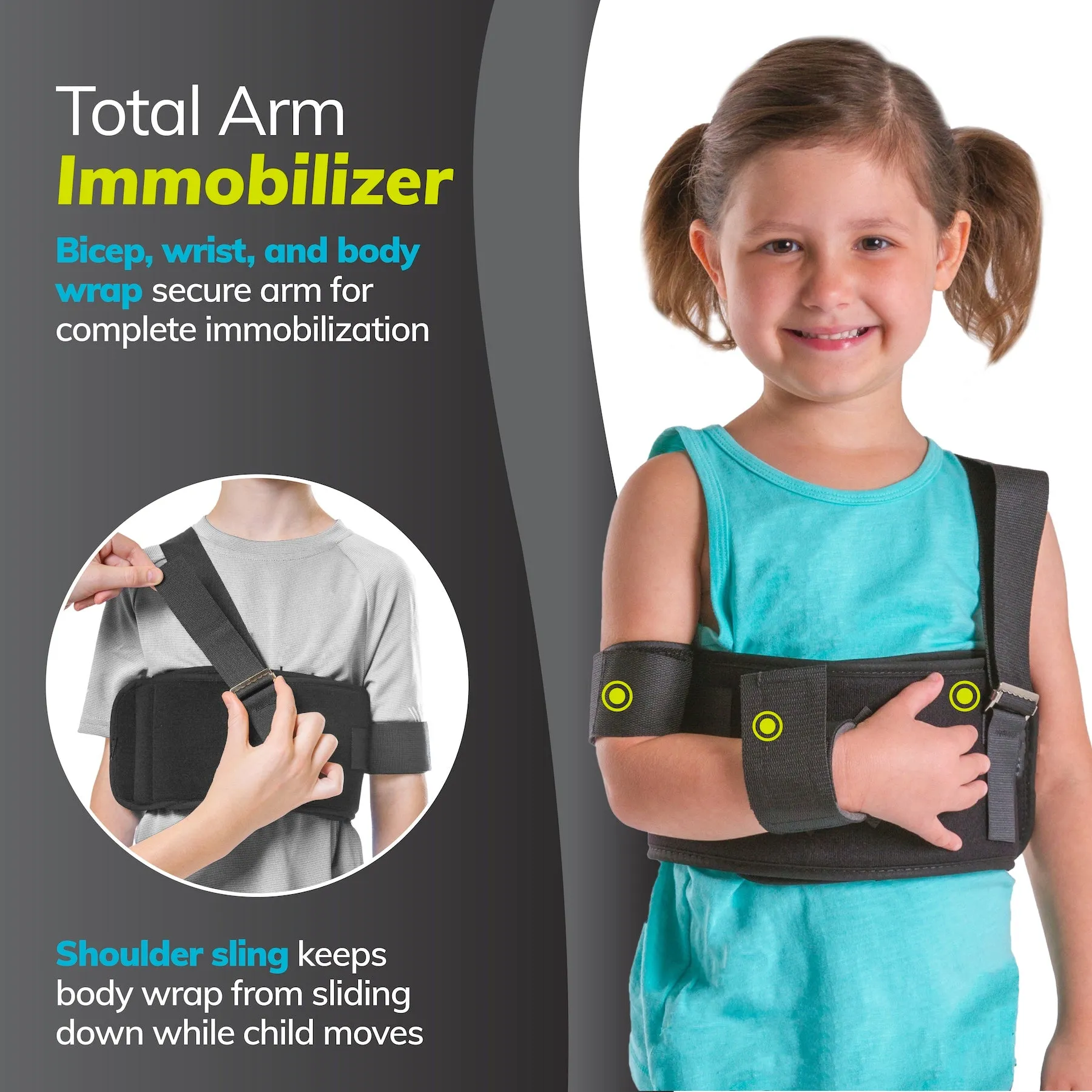 Pediatric Shoulder Immobilizer Arm Sling for Kids and Children