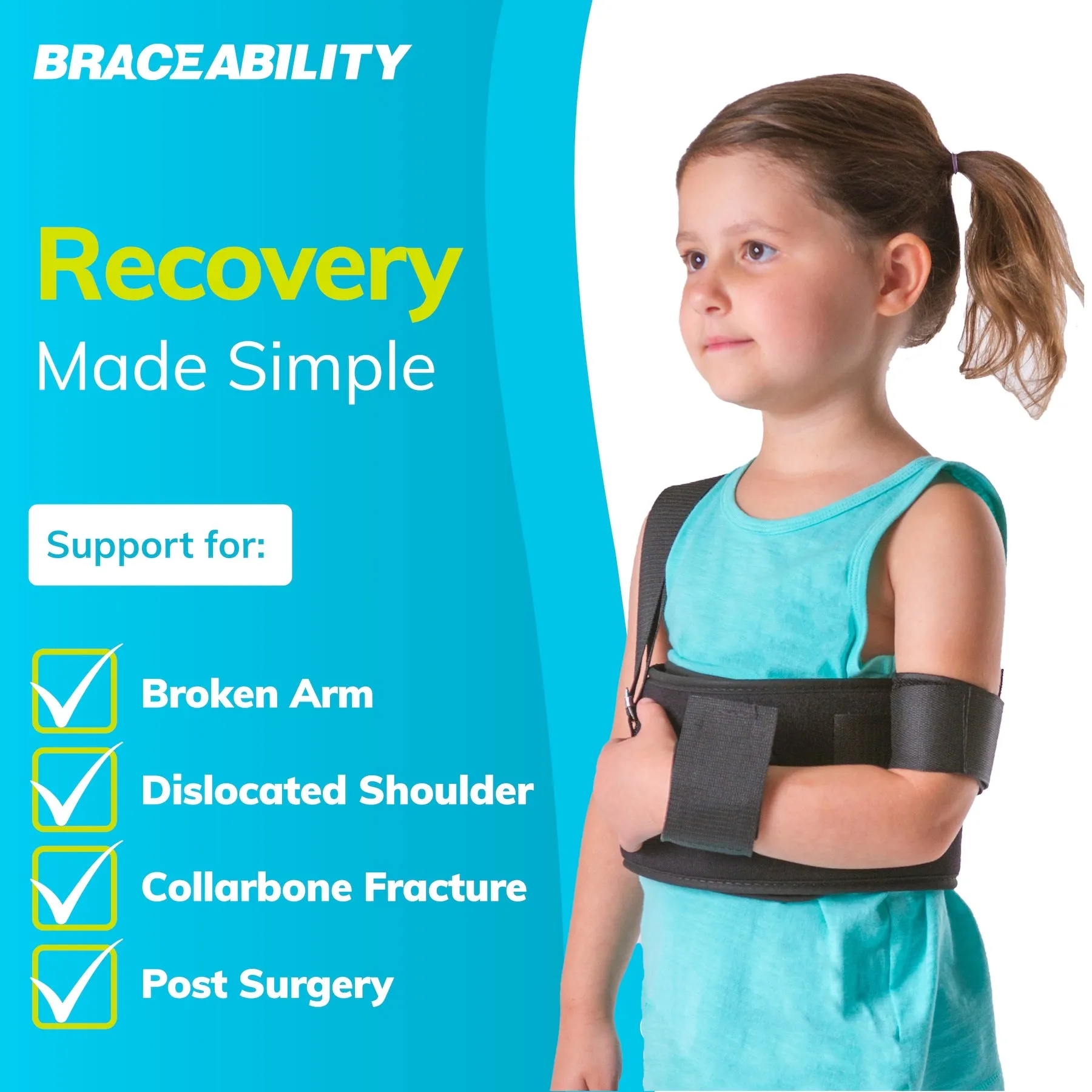 Pediatric Shoulder Immobilizer Arm Sling for Kids and Children